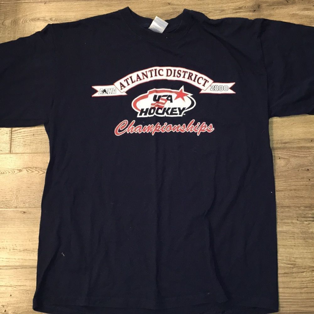 2008 team USA hockey blue t shirt M